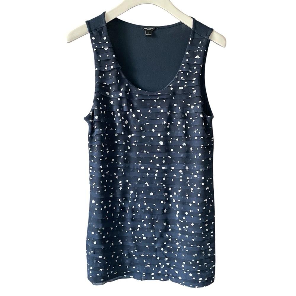 Ann Taylor Navy and White Layered Tank - Size Small